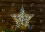 TRACON Lumină decorativă Crăciun pt. geam, stea, metal, cu baterii Timer 6+18h, 30LED, 3000K, 3xAA (CHRSTM30WW)