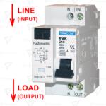 TRACON Disjunctor cu protecţie diferenţială, 2P, 2 module, curba B 32A, 30mA, 3kA, AC, E3 (KVKB-32/03)
