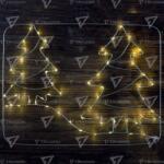 TRACON Lumină decorativă, Crăciun, pt. geam, în formă de brad, cu bat. Timer 6+18h, 60LED, 3000K, 3xAAA (CHRTRWD60WW)