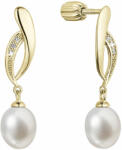 Pavona Cercei din argint placat cu aur cu perle de râu și zirconi 21103.1B