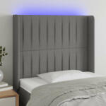 vidaXL sötétszürke szövet LED-es fejtámla 93x16x118/128 cm (3124269)