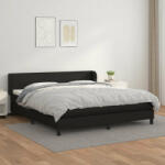 vidaXL fekete műbőr rugós ágy matraccal 180 x 200 cm (3127205) - pepita