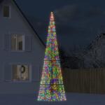 vidaXL színes karácsonyfa zászlórúdon 1534 LED-del 500 cm (358118)