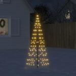 vidaXL meleg fehér karácsonyfa lámpa zászlórúdon 200 LED-del 180 cm (358108)