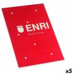 Enrique Mendoza Carnet Notițe ENRI Roșu A4 80 Frunze 4 mm (5 Unități)