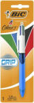 BIC Golyóstoll, 0, 32 mm, nyomógombos, négyszínű, BIC "4 Colours Grip Original (BC8871292) - fapadospatron