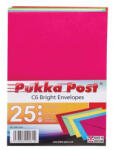 PUKKA PAD Boríték, C6, enyvezett, PUKKA PAD "Bright", vegyes színek (szín nem választható), 25 db/csomag (PUP9061)