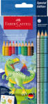 Faber-Castell Set promo creioane colorate FABER-CASTELL FC201545, 10+3 culori grip 2001, Dinozauri (FC201545)