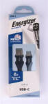 Energizer USB kábel, USB-A - USB-C, 2m, ENERGIZER, fekete (EKA04)