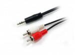 Equip Audio kábel, 3, 5 mm jack-2xRCA, 2, 5 m, EQUIP (EP709207) - fapadospatron