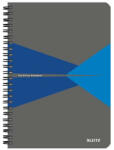 Leitz Spirálfüzet, A5, kockás, 90 lap, laminált karton borító, LEITZ "Office", szürke-kék (E44580035) - fapadospatron