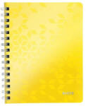 Leitz Spirálfüzet, A5, vonalas, 80 lap, LEITZ "Wow", sárga (E46390016)