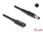 Delock Laptop töltőkábel adapterkábel USB Type-C anya - 5, 5 x 2, 1 mm apa 15cm (60039)