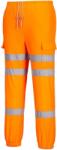 Portwest Pantaloni Jogger Hi-Vis, cu trei benzi, portocaliu, L, regular, Portwest RT48ORRL