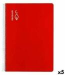 ESCOLOFI Notebook ESCOLOFI Din A4 50 Frunze 8 mm Roșu (5 Unități)