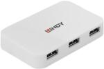 Lindy 43143 hálózati csatlakozó USB 3.2 Gen 1 (3.1 Gen 1) Type-A 5000 Mbit/s Fehér (43143) (43143)