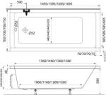 M-Acryl Eco egyenes akril kád 150x70
