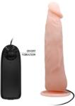 LyBaile Vibrator Realist Multispeed cu Telecomanda si Ventuza, TPR, Natural, 23 cm Vibrator