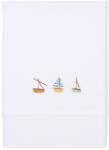 Little Dutch Cearsaf alb din bumbac cu broderie - Sailors Bay - 110 x 140 cm - Little Dutch Lenjerii de pat bebelusi‎, patura bebelusi