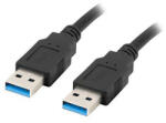 Lanberg USB-A M/M 3.0 kábel 0, 5m, fekete (CA-USBA-30CU-0005-BK)