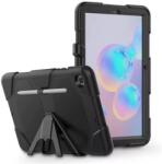 Haffner Survive P610/P615 Galaxy Tab S6 Lite 10.4 ütésálló védőtok 360 fokos védelemmel kijelzővédő üveggel fekete OEM (FN0229)