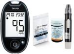 Beurer GL44 Lean glükométerkészlet 10 teszttel, 10 lándzsával, 1 szúróeszközzel, 1 USB kábellel, Tracking App csatlakozással, 480 tárolt értékkel, mg/dl, fekete
