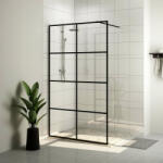 vidaXL fekete zuhanyfal átlátszó ESG üveggel 100 x 195 cm (151035) - pepita