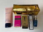 Prada YSL SET: Prada Candy EDP 6, 5ml + YSL Libre EDP 3ml + Armani My Way tusfürdő gél 75ml +YSL Top Secrets Instant Moisture Glow 5ml + Biotherm Life Plankton Elixir 7ml + YSL Kozmetikai Táska női parfüm