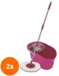 Parex Set 2 x Galeata cu Mop Rotativ, 15 l, Roz, Parex Smart (ROC-2xMAG1017046TS)