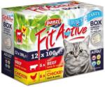 Panzi FitActive Fit-a-Box alutasakos eledel macskáknak (4 doboz | 4 x 2 x 6 x 100 g | 24 alutasak marha- és bárányhússal | 24 db alutasak csirke- és kacsahússal) 4.8 kg