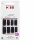 Kiss Műköröm készlet ragasztóval, hosszú - Kiss Fantasy On-Trend Translucent Nails Jelly Color 28 db