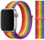 Apple Watch 4-6, SE, SE (2022) (38 / 40 mm) / Watch 7-9 (41 mm), textíl pótszíj, tépőzáras, állítható, Xprotector, szivárvány - tok-shop