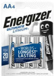 Energizer Elem, AA ceruza, 4 db, Lítium, ENERGIZER "Ultimate Lithium (EEAA4L) - fapadospatron