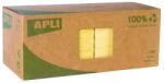 APLI Öntapadó jegyzettömb, 75x75 mm, 100 lap, újrahasznosított, APLI "Classic", sárga (LNP11987) - fapadospatron