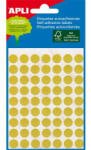 APLI Etikett, 8 mm kör, kézzel írható, színes, APLI, sárga, 288 etikett/csomag (LCA2044) - fapadospatron