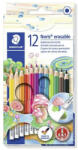 STAEDTLER Színes ceruza készlet radírral, hatszögletű, STAEDTLER "Noris Club", 12 különböző szín (TS14450NC12) - fapadospatron