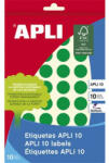 APLI Etikett, 16 mm kör, kézzel írható, színes, APLI, zöld, 432 etikett/csomag (LCA2741) - fapadospatron