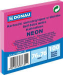 DONAU Öntapadó jegyzettömb, 76x76 mm, 100 lap, DONAU, neon rózsaszín (D758616) - fapadospatron