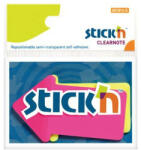 STICK N Jelölőcímke, nyíl, műanyag, 2x30lap, 76x50mm, STICK N, neon színek (SN21141) - fapadospatron
