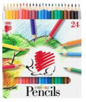 ICO Színes ceruza készlet, hatszögletű, ICO "Süni", 24 különböző szín (TICSU24)