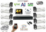 Monitorrs Security - AI IP Park Full Color kamerarendszer 8 kamerával 8 Mpix Wt - 6025K8