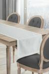 Eurofirany Klara2 fényes szállal szőtt jacquard mintás asztali futó Fehér 40x180 cm