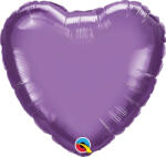  Egyszínű szív fólia lufi 18" 45cm Chrome Purple, lila szív, (LUFI702018)