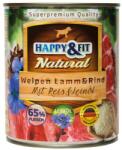 Happy&Fit Welpen Lamm&Rind mit Reis&Leinöl 6x800g (bárányhús, marhahús, rizs, lenmagolaj)
