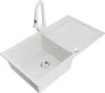 Mexen Leo, 1 kamrás gránit mosogató 900x500x190 mm és Elia mosogató csaptelep, fehér, 6501-20-670101-20 (6501-20-670101-20)