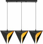 Toolight Szerszámlámpa - Háromszög alakú mennyezeti lámpa 3xE27 APP254-3CP, fekete, OSW-08009 (OSW-08009)