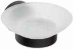 SAPHO Sapho, X-ROUND BLACK szappantartó, tejüveg, fekete, XR803B (XR803B)