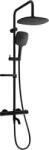 Mexen KX17 zuhanyfej felső fejjel 24 cm, Kai termosztatikus kádcsapteleppel, fekete, 779001791-70 (779001791-70)