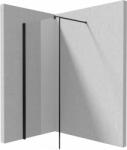 Deante Kerria Plus, Walk-in zuhany paraván 80cm, magasság 200cm, 6mm átlátszó üveg ActiveCoverrel, fekete profil, KTS_N38P (KTS_N38P)
