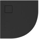 Cersanit Tako Slim, negyed kerek zuhanytálca 80x80x4 cm + fekete szifon, matt fekete, S932-163 (S932-163)